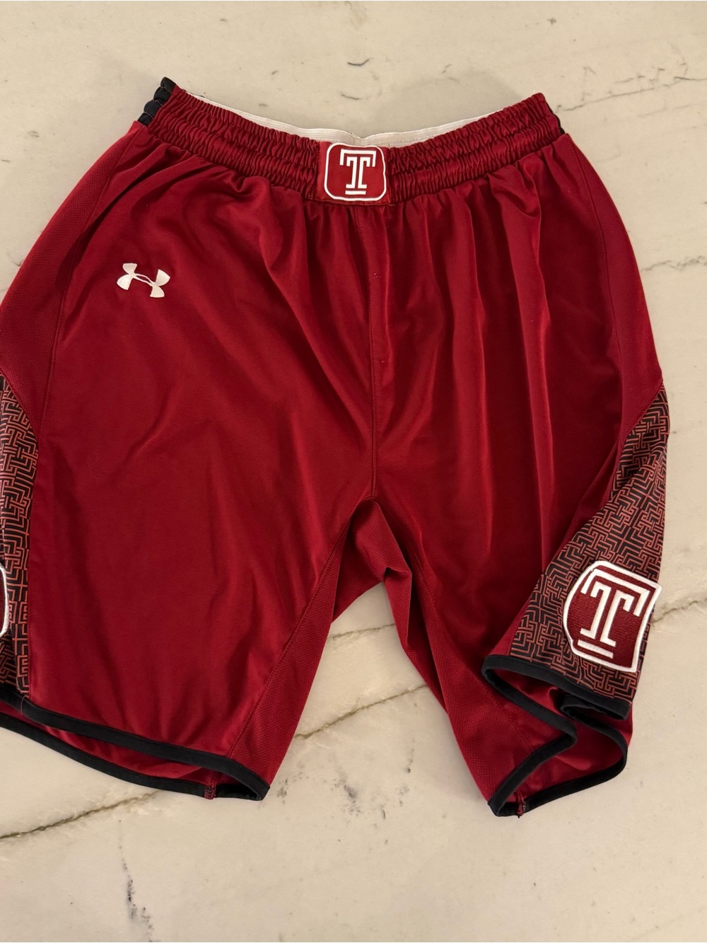 Under Armour Temple University Owls Shorts NCAA Size Small Patches Red